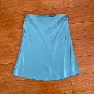 Aritzia Babaton Satin Silk Blue Mini Slip Skirt